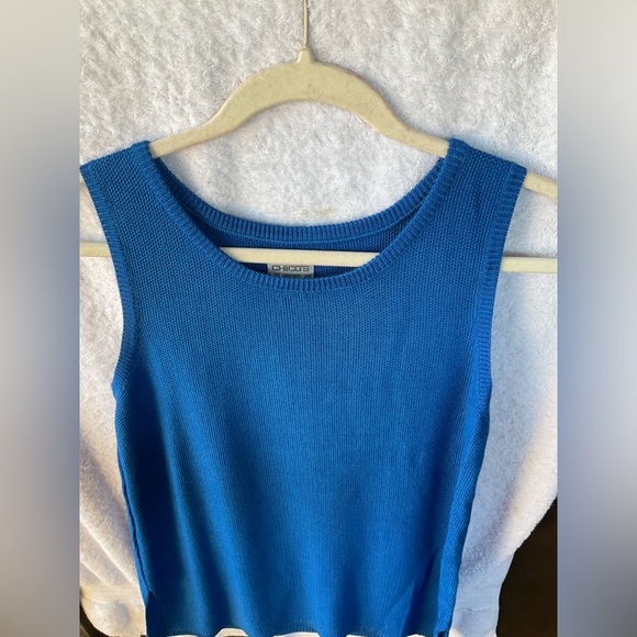 Chico’s Apparel Pebblestitch Sleeveless Knit Brilliant; NWT; M/8 - Picture 3 of 13